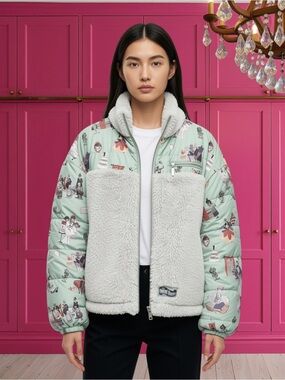 NWT Disney Parks Haunted Mansion Sherpa Puffer Jacket L